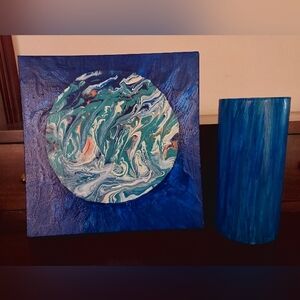 Abstract Painting W/ Vase
